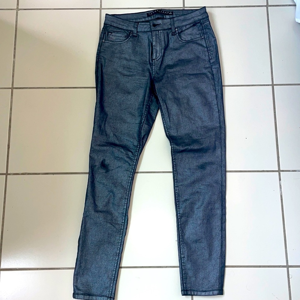 Black metallic jeans size 7